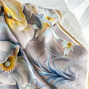 MaraSilk Pure Mulberry Silk Scarf - Square Crepe Satin MS396