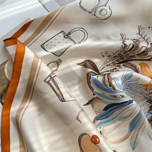 MaraSilk Pure Mulberry Silk Scarf - Square Crepe Satin MS398