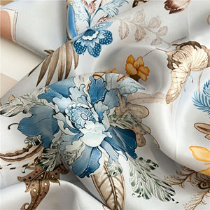 MaraSilk Pure Mulberry Silk Scarf - Square Crepe Satin MS398