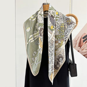 MaraSilk Pure Mulberry Silk Scarf - Square Crepe Satin MS399