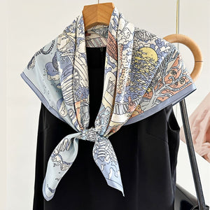 MaraSilk Pure Mulberry Silk Scarf - Square Crepe Satin MS399