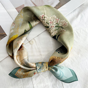 MaraSilk Pure Mulberry Silk Scarf Square Crepe Satin MS48-5