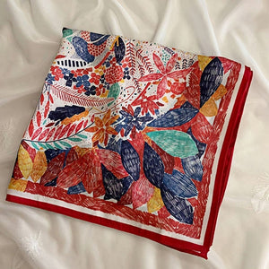 MaraSilk Pure Mulberry Silk Scarf Square Crepe Satin MS40-1