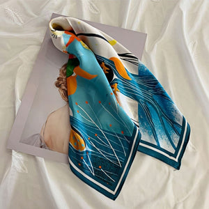 MaraSilk Pure Mulberry Silk Scarf Square Crepe Satin MS40-11