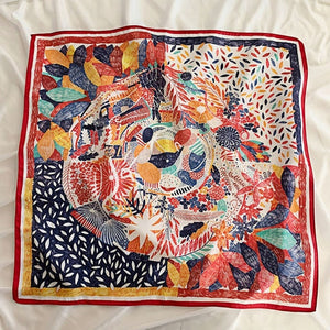 MaraSilk Pure Mulberry Silk Scarf Square Crepe Satin MS40-3