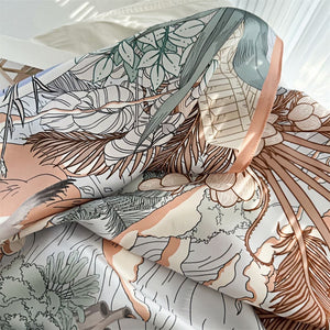 MaraSilk Pure Mulberry Silk Scarf - Square Crepe Satin MS403