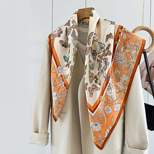 MaraSilk Pure Mulberry Silk Scarf - Square Crepe Satin MS408