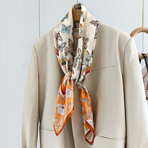 MaraSilk Pure Mulberry Silk Scarf - Square Crepe Satin MS408