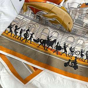 MaraSilk Pure Mulberry Silk Scarf - Square Crepe Satin MS409