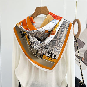 MaraSilk Pure Mulberry Silk Scarf - Square Crepe Satin MS409