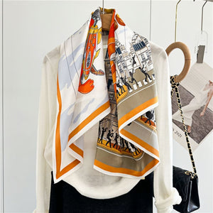 MaraSilk Pure Mulberry Silk Scarf - Square Crepe Satin MS409