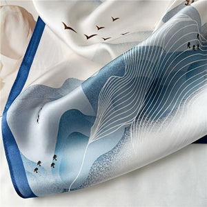 MaraSilk Pure Mulberry Silk Scarf Square Crepe Satin MS41-9