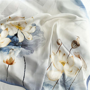 MaraSilk Pure Mulberry Silk Scarf - Square Crepe Satin MS411