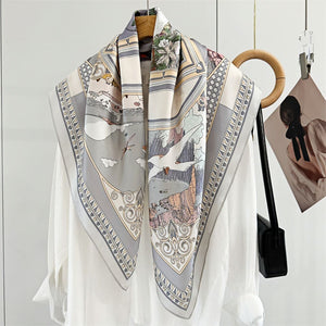 MaraSilk Pure Mulberry Silk Scarf - Square Crepe Satin MS413