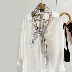 MaraSilk Pure Mulberry Silk Scarf - Square Crepe Satin MS413