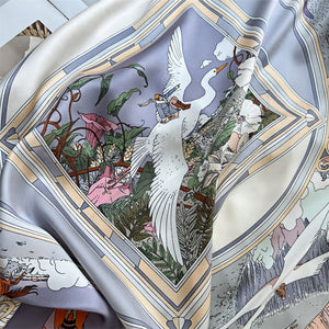 MaraSilk Pure Mulberry Silk Scarf - Square Crepe Satin MS413