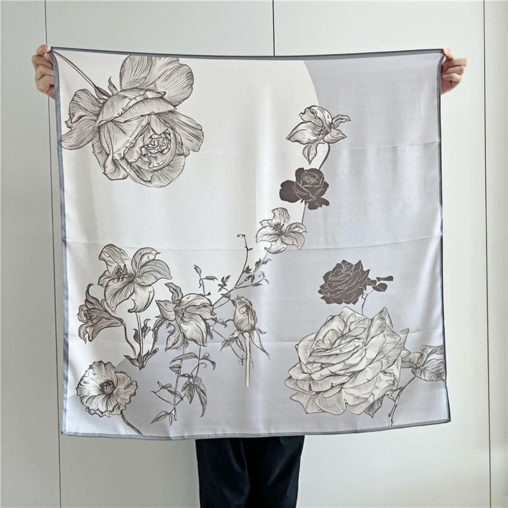 MaraSilk Pure Mulberry Silk Scarf - Square Crepe Satin MS414