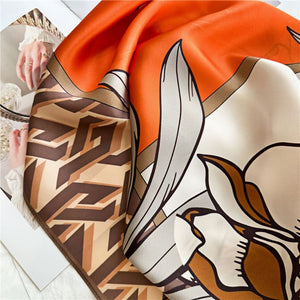 MaraSilk Pure Mulberry Silk Scarf - Square Crepe Satin MS418