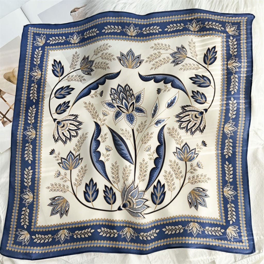 MaraSilk Pure Mulberry Silk Scarf Square Crepe Satin MS42-3