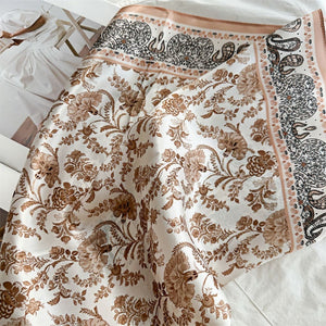 MaraSilk Pure Mulberry Silk Scarf Square Crepe Satin MS42-37