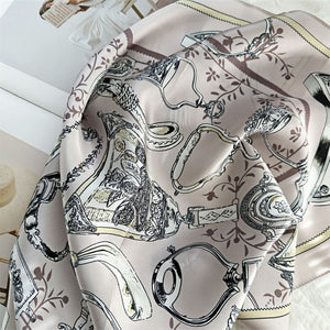 MaraSilk Pure Mulberry Silk Scarf Square Crepe Satin MS42-45