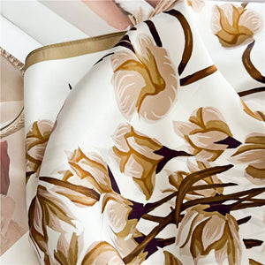 MaraSilk Pure Mulberry Silk Scarf - Square Crepe Satin MS424