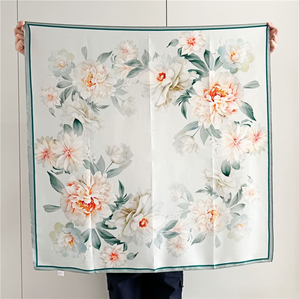 MaraSilk Pure Mulberry Silk Scarf - Square Crepe Satin MS436