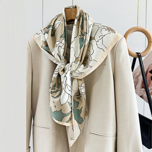 MaraSilk Pure Mulberry Silk Scarf - Square Crepe Satin MS438