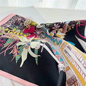 MaraSilk Pure Mulberry Silk Scarf Square Crepe Satin MS44-11