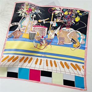 MaraSilk Pure Mulberry Silk Scarf Square Crepe Satin MS44-12