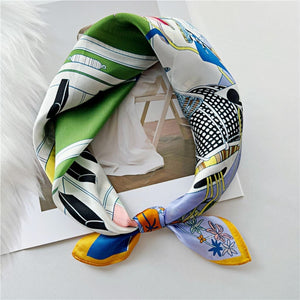 MaraSilk Pure Mulberry Silk Scarf Square Crepe Satin MS44-7