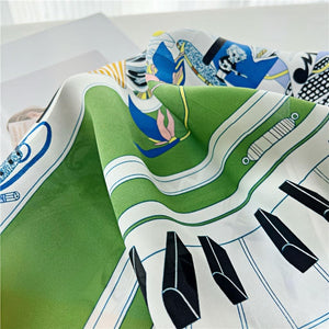 MaraSilk Pure Mulberry Silk Scarf Square Crepe Satin MS44-8