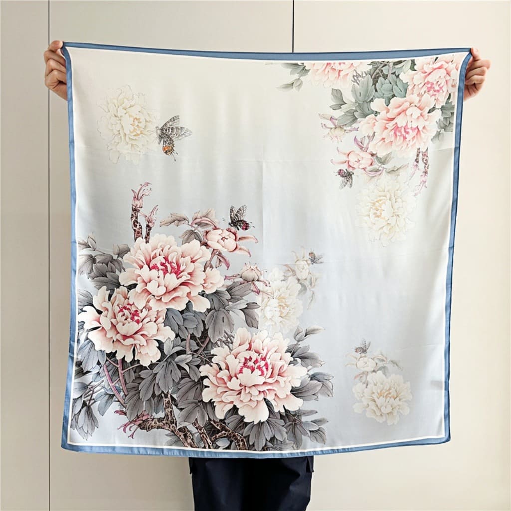 MaraSilk Pure Mulberry Silk Scarf - Square Crepe Satin MS440