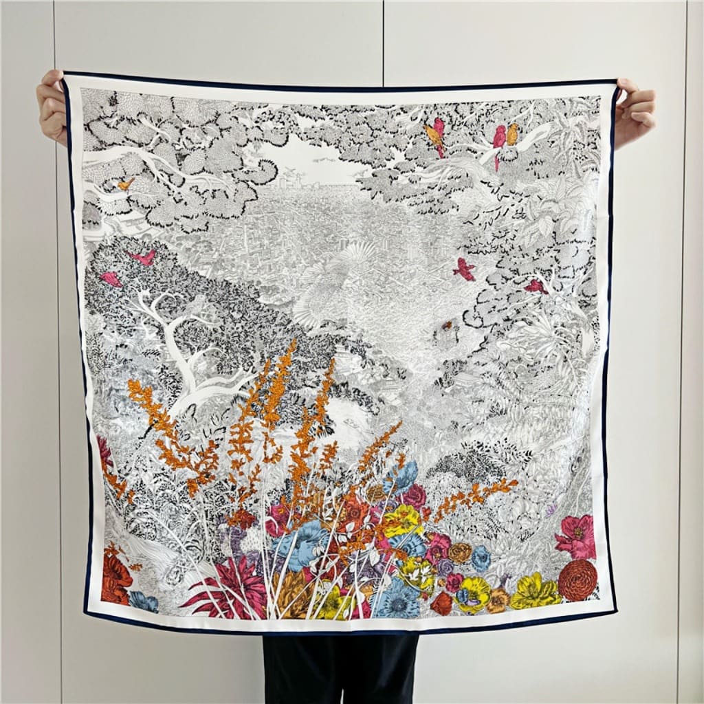 MaraSilk Pure Mulberry Silk Scarf - Square Crepe Satin MS443