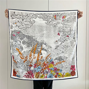 MaraSilk Pure Mulberry Silk Scarf - Square Crepe Satin MS443