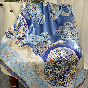 MaraSilk Pure Mulberry Silk Scarf - Square Crepe Satin MS449