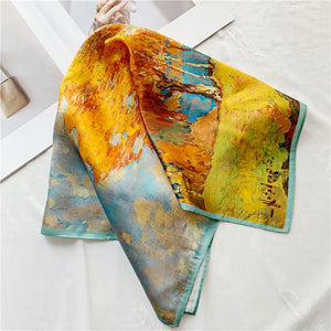 MaraSilk Pure Mulberry Silk Scarf Square Crepe Satin MS45-2