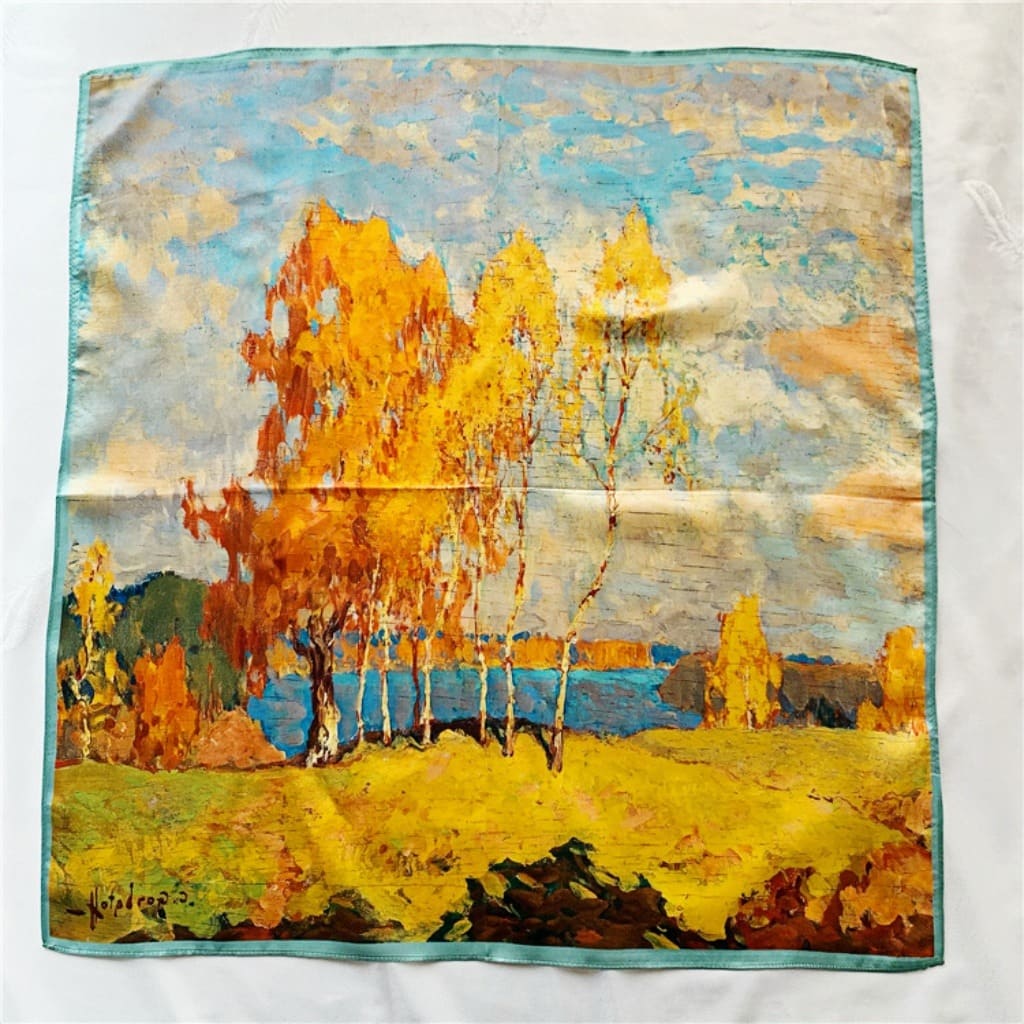 MaraSilk Pure Mulberry Silk Scarf Square Crepe Satin MS45-3