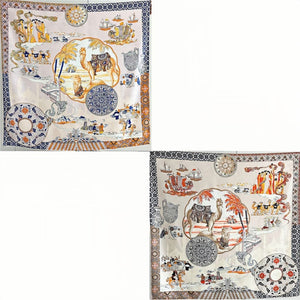 MaraSilk Pure Mulberry Silk Scarf - Square Jacquard MS453