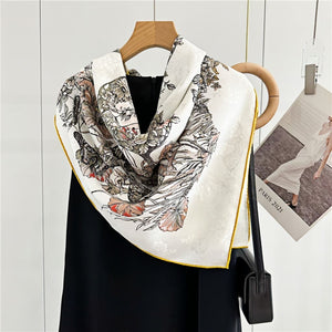 MaraSilk Pure Mulberry Silk Scarf - Square Jacquard MS453