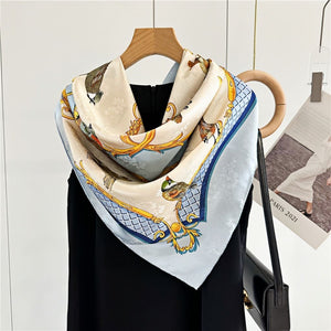 MaraSilk Pure Mulberry Silk Scarf - Square Jacquard MS453