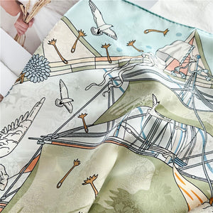 MaraSilk Pure Mulberry Silk Scarf - Square Jacquard MS453