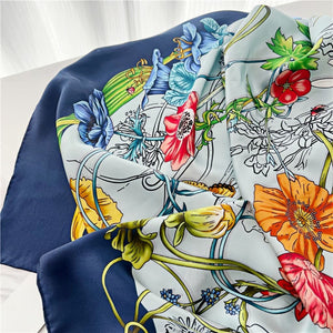 MaraSilk Pure Mulberry Silk Scarf - Square Crepe Satin MS458