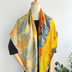 MaraSilk Pure Mulberry Silk Scarf - Square Crepe Satin MS459