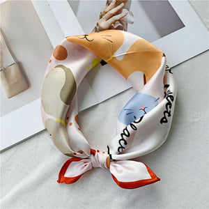 MaraSilk Pure Mulberry Silk Scarf Square Crepe Satin MS46-1