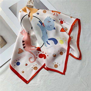 MaraSilk Pure Mulberry Silk Scarf Square Crepe Satin MS46-2