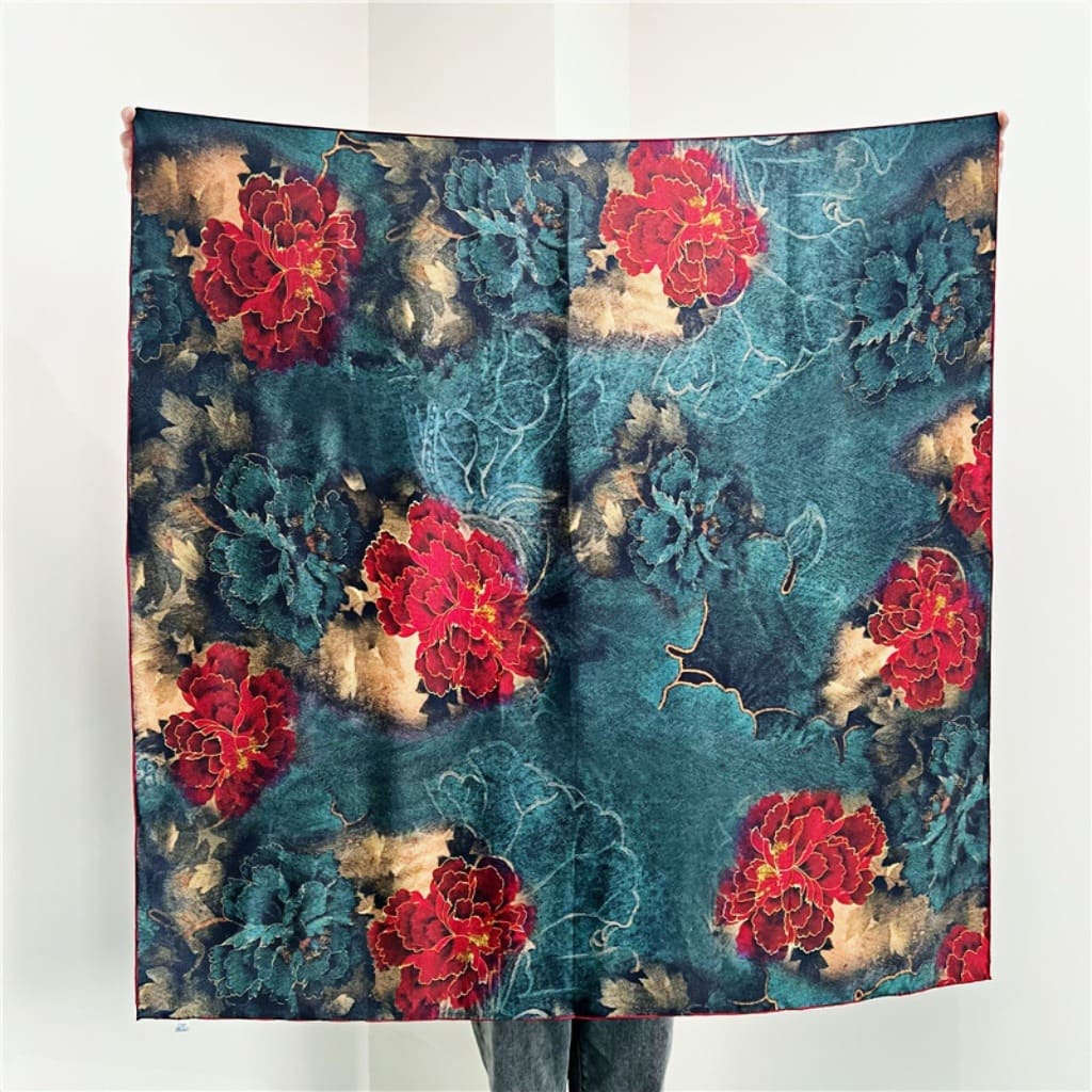 MaraSilk Pure Mulberry Silk Scarf - Square Crepe Satin MS465