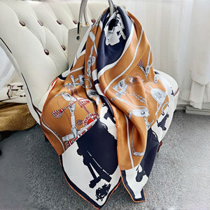 MaraSilk Pure Mulberry Silk Scarf - Square Crepe Satin MS470