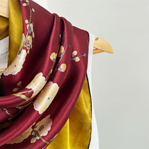 MaraSilk Pure Mulberry Silk Scarf - Square Crepe Satin MS472