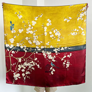 MaraSilk Pure Mulberry Silk Scarf - Square Crepe Satin MS472